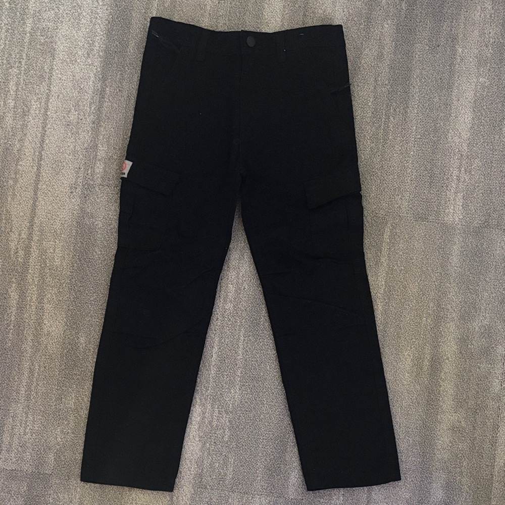 Kids Classic Black Cargo Workpant Trousers